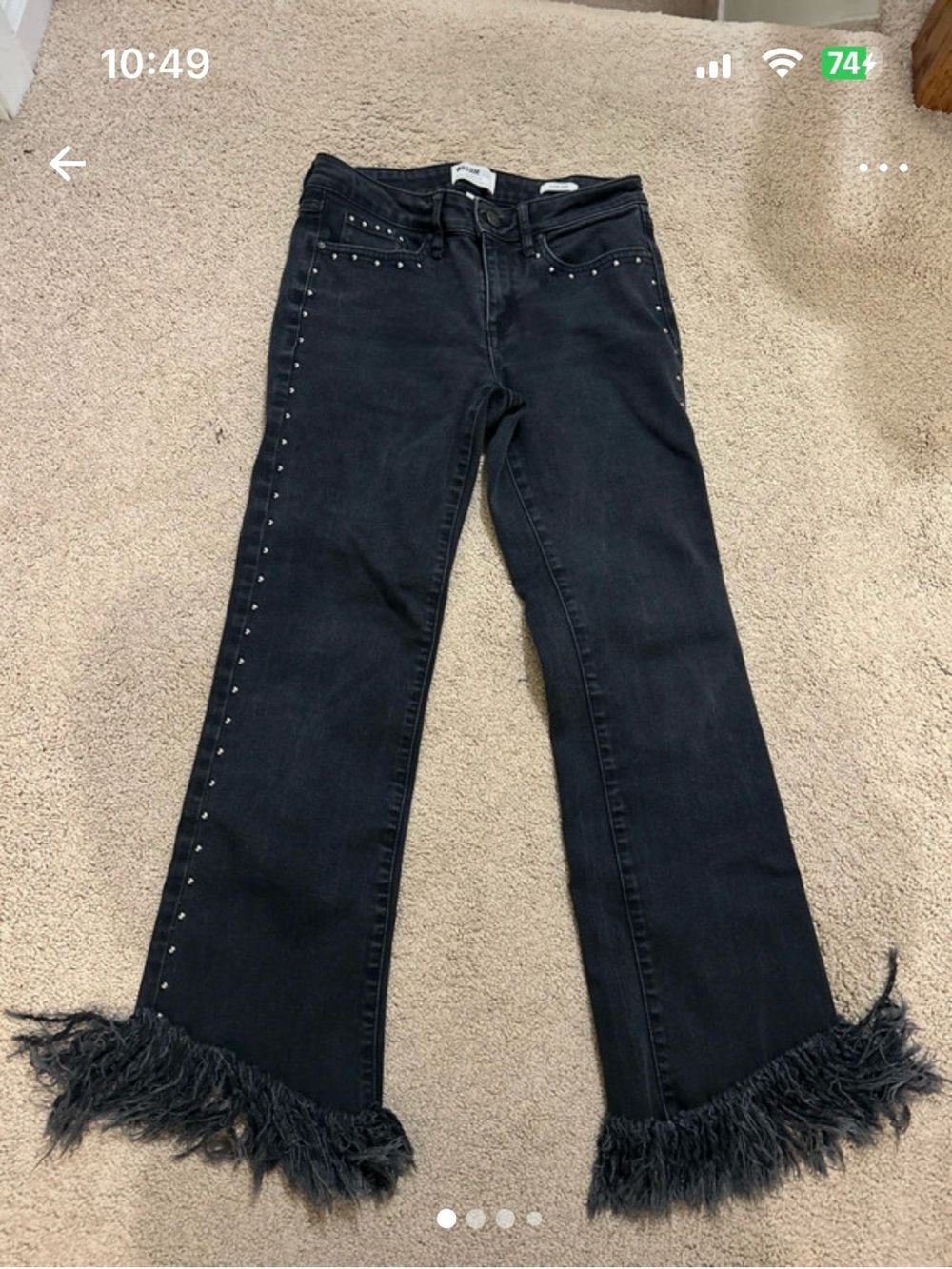 William Rast Black Flared Jeans with Stud Trim